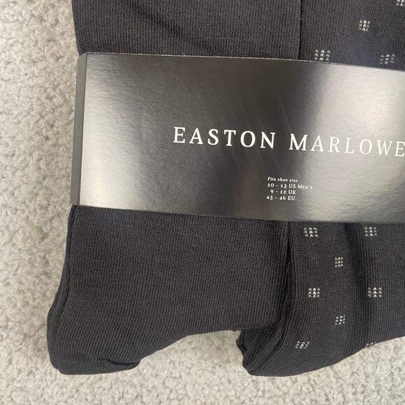 EASTON MARLOWE Men's Shoe Size 10-13 Black White Cotton Polyamide Elastane 6PK - Picture 4 of 8